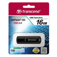 TRANSCEND Flash disk 16GB JetFlash®350, USB 2.0 (R:13/W:4 MB/s) čierna