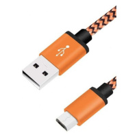 Kábel WG USB-C na USB, 1m, opletený, oranžová