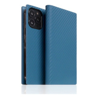 SLG Design puzdro D+ Italian Carbon Leather Diary pre iPhone 14 Pro - Blue