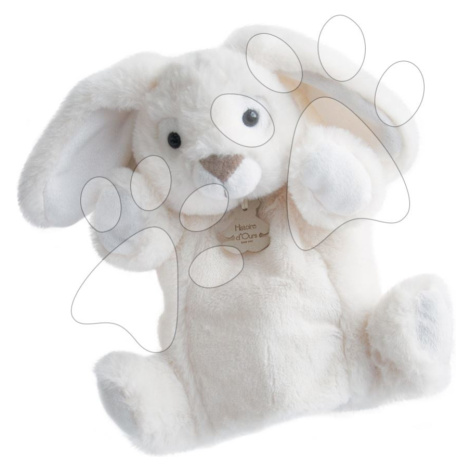 Plyšový zajačik na bábkové divadlo Bunny Puppet Histoire d’ Ours biely 25 cm od 0 mes HO2594