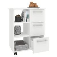 VCM Kuchyňský vozík s kolečky Esilo, 68 cm, bílá