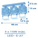 Dalber Moonlight detské stropné svetlo 3-pl. sivá