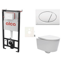 Cenovo zvýhodnený závesný WC set Alca do ľahkých stien / predstenová montáž + WC SAT Brevis SIKO
