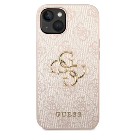 Guess PU 4G Metal Logo kryt iPhone 14 Plus ružový