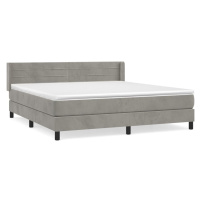 vidaXL PosteÄľnĂ˝ rĂˇm boxsping s matracom bledosivĂ˝ 180x200 cm zamat