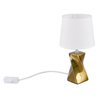 Stolová lampa v zlatej farbe s textilným tienidlom (výška 28 cm) Abeba – Trio