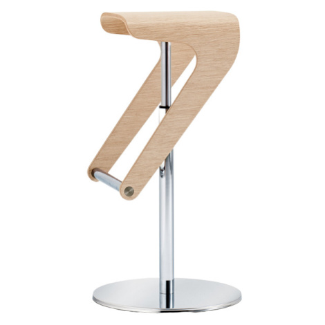 PEDRALI - Barová stolička WOODY 495 DS s chrómovou podnožou - bielený dub