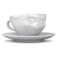 Biela usmievavá porcelánová šálka na kávu 58products, objem 200 ml