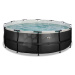 Bazén s pieskovou filtráciou Black Leather pool Exit Toys kruhový oceľová konštrukcia 427*122 cm