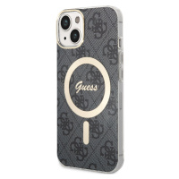 Plastové puzdro Guess na Apple iPhone 14 GUHMP14SH4STK 4G IML MagSafe čierne