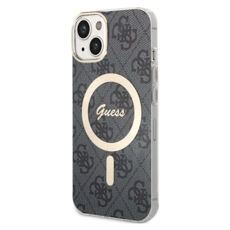 Plastové puzdro Guess na Apple iPhone 14 GUHMP14SH4STK 4G IML MagSafe čierne