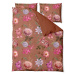 Terakotovohnedé obliečky na jednolôžko z bavlneného saténu Bonami Selection Blossom, 140 x 220 c