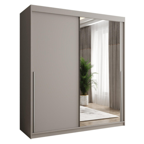 Home Collective SKRIŇA S POSUVNÝMI DVERAMI so zrkadlom, šírka 180 cm, kašmírová so strieborným ú