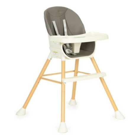 Detská stolička na kŕmenie 2 v 1 v sivej farbe
