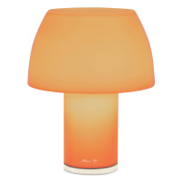 Nemo LED dobíjacia stolná lampa Lorosae, oranžová, sklo, IP54, USB