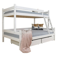 Wilsondo Poschodová posteľ s úložným priestorom Petra 6 200x120x90 - biela