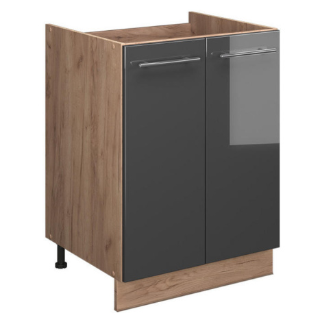 Vicco SPODNÁ SKRINKA POD DREZ Fame-Line, Antracit vysoký lesk/Dub Goldkraft, 60 cm