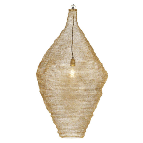 Orientálna závesná lampa zlatá 60 cm - Nidum L. QAZQA