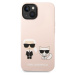 Karl Lagerfeld and Choupette Liquid Silicone Zadný Kryt pre iPhone 14 Max Pink