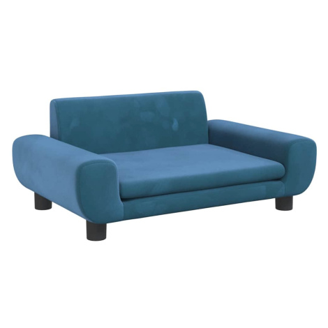 vidaXL Detská pohovka modrá 70x45x33 zamat