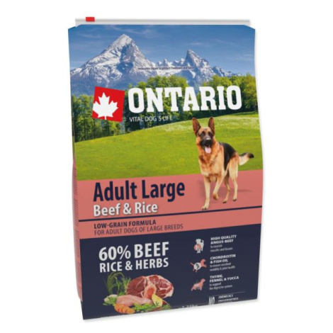 Krmivo Ontario Adult Large Beef & Rice 2,25kg