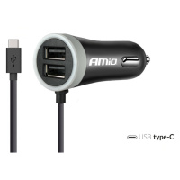 Nabíjačka do auta 12/24V Micro C + 2x USB 2.4A PCH PRO-3