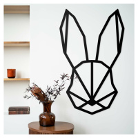 Drevený obraz - Polygonálny zajac, Čierna
