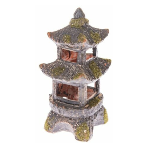 Keramický svietnik na čajovú sviečku Pagoda, 9,5 x 19,5 x 9 cm