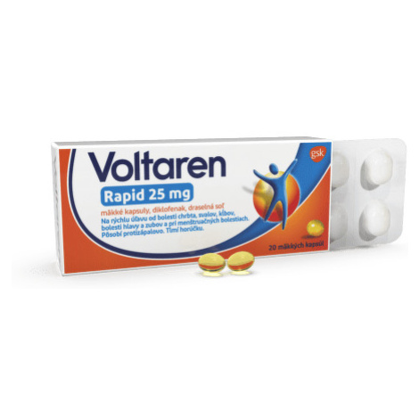 VOLTAREN Rapid 25 mg pre rýchlu uľavu od bolesti 20 kapsúl