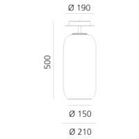 Artemide Gople stropné svietidlo, bronz/čierna