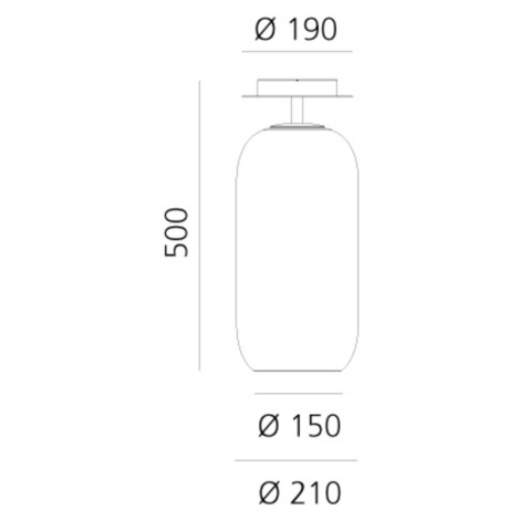 Artemide Gople stropné svietidlo, bronz/čierna