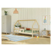 Benlemi Detská posteľ domček FENCE 2v1 z dreva so zábranou Zvoľte farbu: Biela, Zvoľte rozmer: 9
