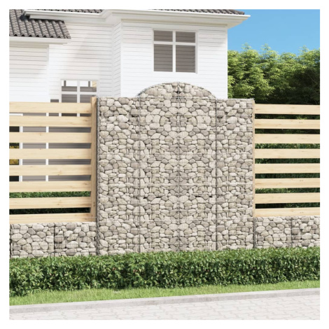 vidaXL Oblúkový gabionový kôš 5 ks 200x30x220/240cm pozinkované železo