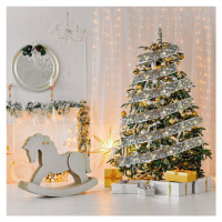 LED vianočná stuha, ozdoba na vianočný stromček 3 m strieborná