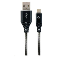 Kabel CABLEXPERT CC-USB2B-AMmBM-2M-BW USB 2.0 AM na MicroUSB (AM/BM), 2m, opletený, černo-bílý, 