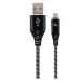 Kabel CABLEXPERT CC-USB2B-AMmBM-2M-BW USB 2.0 AM na MicroUSB (AM/BM), 2m, opletený, černo-bílý, 