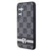 DKNY PU Leather Checkered Pattern and Stripe Zadný Kryt pre Samsung Galaxy S24+ Black