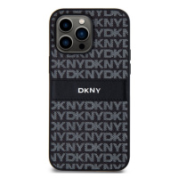 DKNY PU Leather Repeat Pattern Tonal Stripe Apple iPhone 14 Pro DKHCP14LPRTHSLK Black