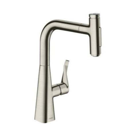 Hansgrohe Metris drezová batéria s vyťahovacou spŕškou, 2 prúdy vzhled nerezu 73822800