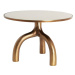 Sklenený okrúhly konferenčný stolík v bronzovej a béžovej farbe ø 65 cm Mello – Light & Living