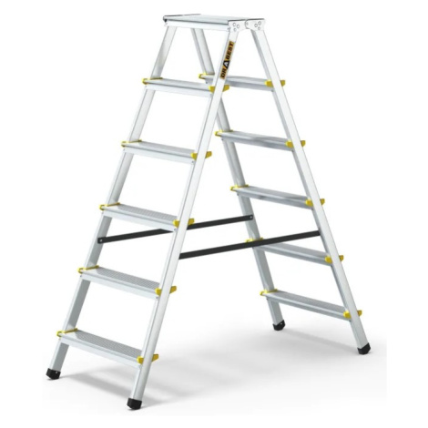 Hliníkový rebrík obojstranný, 2x6 stupňov, 2,83 m, max. záťaž 150 kg AHProfi