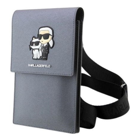 Univerzálne puzdro Karl Lagerfeld na smartfón KLWBSAKCPMG Saffiano Metal Logo NFT Wallet Phone B