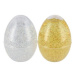 Sliz, trblietavá hmota vo vajíčku, 7 cm, 2 farby