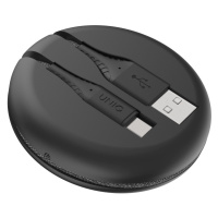 Nabíjací a dátový kábel USB, USB Type-C, 120 cm, vzor šnúrky, navíjací, rýchle nabíjanie, Uniq H