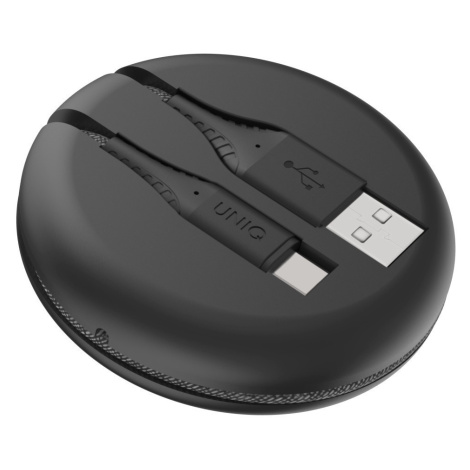 Nabíjací a dátový kábel USB, USB Type-C, 120 cm, vzor šnúrky, navíjací, rýchle nabíjanie, Uniq H