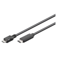 PremiumCord Kábel USB 3.1 konektor C/male - USB 2.0 Micro-B/male, čierny, 0,6m