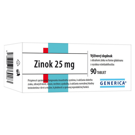 GENERICA Zinok 25 mg  90 tabliet