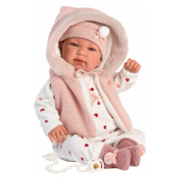 Llorens 84440 NEW BORN - realistická bábika bábätko so zvukom a mäkkým látkovým telom 44cm
