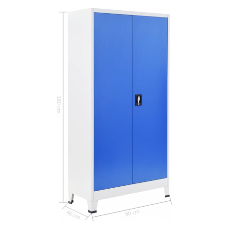Kancelárska skriňa sivá / modrá Dekorhome 90x40x180cm,Kancelárska skriňa sivá / modrá Dekorhome  vidaXL