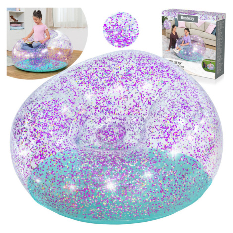 mamido Bestway trblietavé nafukovacie kreslo Glitter Dream 114 x 112 x 66 cm